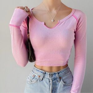 BDG Pink Long Sleeve Women's Top